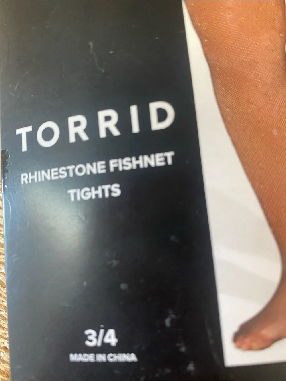 torrid Black Fishnet Tights with Gold Rhinestones